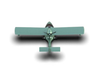 Beyaz arka planda izole edilmiş bir uçak. 3d görüntüleme - illüstrasyon