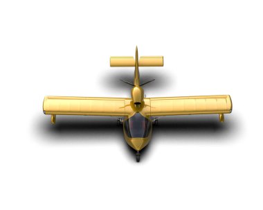 Beyaz arka planda izole edilmiş bir uçak. 3d görüntüleme - illüstrasyon