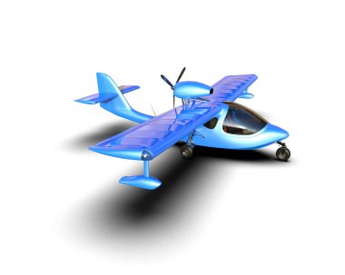 Beyaz arka planda izole edilmiş bir uçak. 3d görüntüleme - illüstrasyon