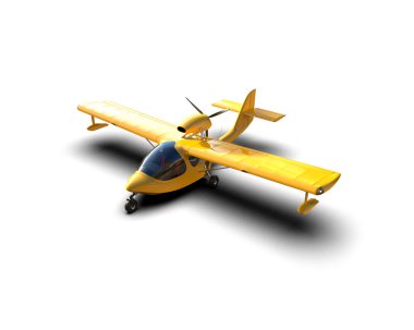 Beyaz arka planda izole edilmiş bir uçak. 3d görüntüleme - illüstrasyon