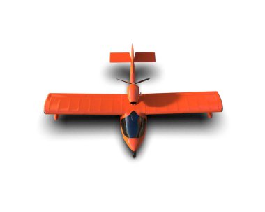 Beyaz arka planda izole edilmiş bir uçak. 3d görüntüleme - illüstrasyon