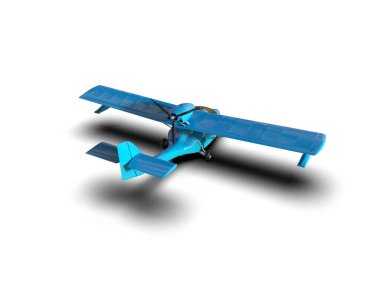 Beyaz arka planda izole edilmiş bir uçak. 3d görüntüleme - illüstrasyon