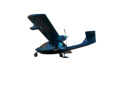 Beyaz arka planda izole edilmiş bir uçak. 3d görüntüleme - illüstrasyon