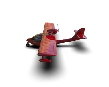 Beyaz arka planda izole edilmiş bir uçak. 3d görüntüleme - illüstrasyon