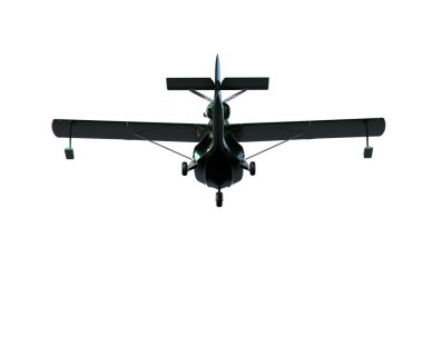 Beyaz arka planda izole edilmiş bir uçak. 3d görüntüleme - illüstrasyon