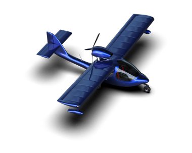 Beyaz arka planda izole edilmiş bir uçak. 3d görüntüleme - illüstrasyon