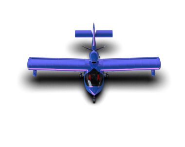 Beyaz arka planda izole edilmiş bir uçak. 3d görüntüleme - illüstrasyon