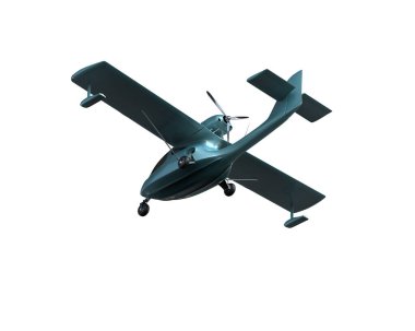 Beyaz arka planda izole edilmiş bir uçak. 3d görüntüleme - illüstrasyon