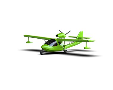 Beyaz arka planda izole edilmiş bir uçak. 3d görüntüleme - illüstrasyon