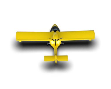 Beyaz arka planda izole edilmiş bir uçak. 3d görüntüleme - illüstrasyon