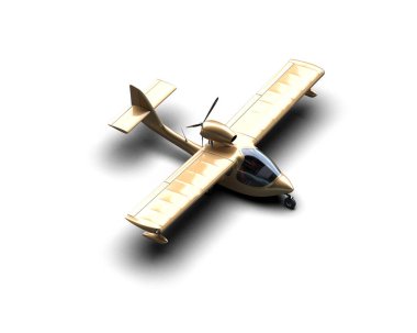 Beyaz arka planda izole edilmiş bir uçak. 3d görüntüleme - illüstrasyon