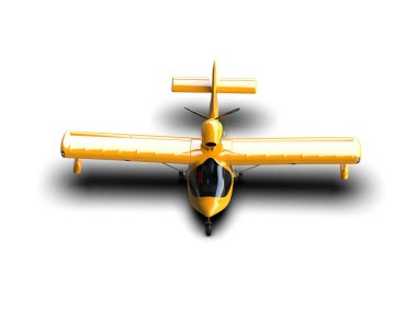 Beyaz arka planda izole edilmiş bir uçak. 3d görüntüleme - illüstrasyon