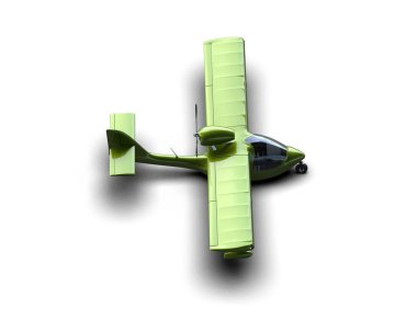 Beyaz arka planda izole edilmiş bir uçak. 3d görüntüleme - illüstrasyon