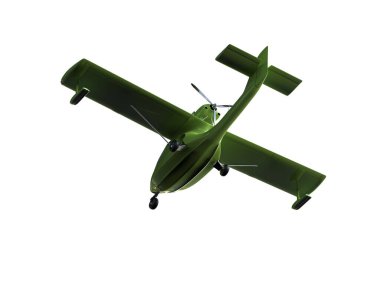 Beyaz arka planda izole edilmiş bir uçak. 3d görüntüleme - illüstrasyon