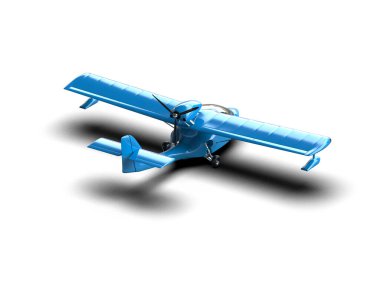 Beyaz arka planda izole edilmiş bir uçak. 3d görüntüleme - illüstrasyon