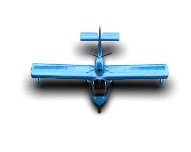 Beyaz arka planda izole edilmiş bir uçak. 3d görüntüleme - illüstrasyon