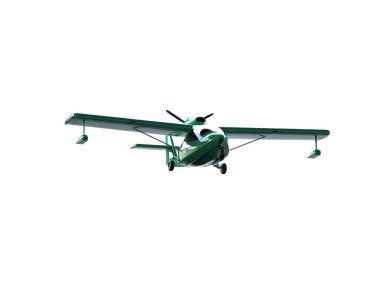 Beyaz arka planda izole edilmiş bir uçak. 3d görüntüleme - illüstrasyon