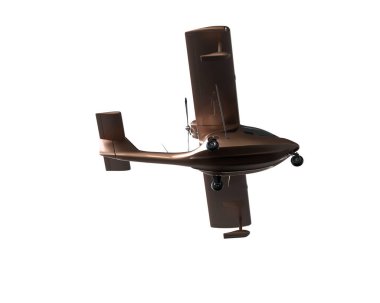 Beyaz arka planda izole edilmiş bir uçak. 3d görüntüleme - illüstrasyon