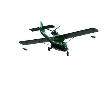 Beyaz arka planda izole edilmiş bir uçak. 3d görüntüleme - illüstrasyon