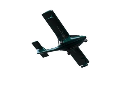 Beyaz arka planda izole edilmiş bir uçak. 3d görüntüleme - illüstrasyon