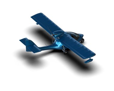 Beyaz arka planda izole edilmiş bir uçak. 3d görüntüleme - illüstrasyon