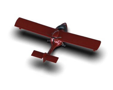 Beyaz arka planda izole edilmiş bir uçak. 3d görüntüleme - illüstrasyon