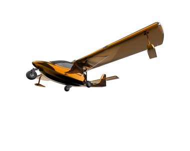 Beyaz arka planda izole edilmiş bir uçak. 3d görüntüleme - illüstrasyon