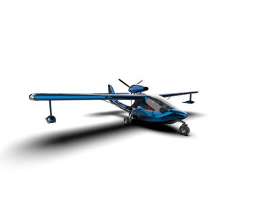 Beyaz arka planda izole edilmiş bir uçak. 3d görüntüleme - illüstrasyon