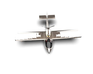 Beyaz arka planda izole edilmiş bir uçak. 3d görüntüleme - illüstrasyon