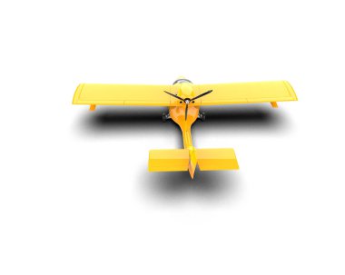 Beyaz arka planda izole edilmiş bir uçak. 3d görüntüleme - illüstrasyon