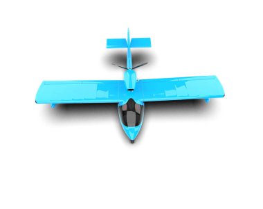 Beyaz arka planda izole edilmiş bir uçak. 3d görüntüleme - illüstrasyon