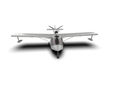 Beyaz arka planda izole edilmiş bir uçak. 3d görüntüleme - illüstrasyon