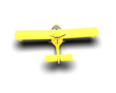 Beyaz arka planda izole edilmiş bir uçak. 3d görüntüleme - illüstrasyon