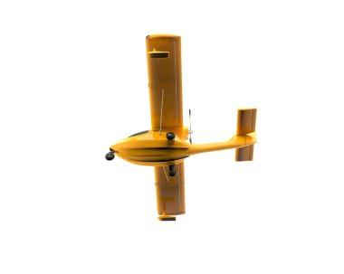 Beyaz arka planda izole edilmiş bir uçak. 3d görüntüleme - illüstrasyon