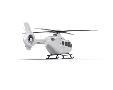 Helikopter beyaz arka planda izole edildi. 3d görüntüleme - illüstrasyon