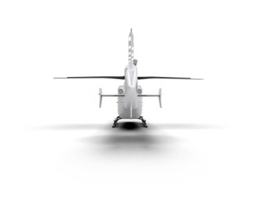 Helikopter beyaz arka planda izole edildi. 3d görüntüleme - illüstrasyon