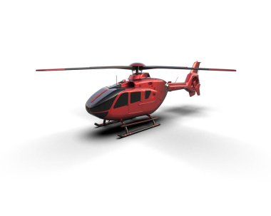 Helikopter beyaz arka planda izole edildi. 3d görüntüleme - illüstrasyon