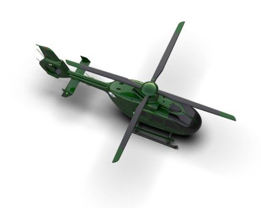 Helikopter beyaz arka planda izole edildi. 3d görüntüleme - illüstrasyon