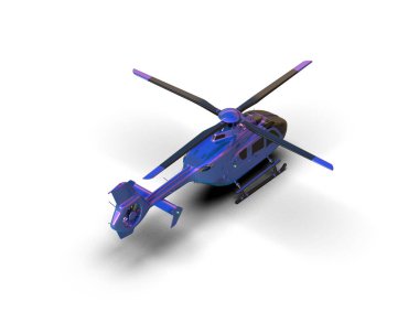 Helikopter beyaz arka planda izole edildi. 3d görüntüleme - illüstrasyon