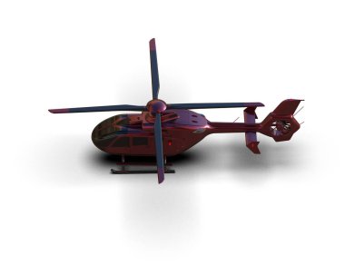 Helikopter beyaz arka planda izole edildi. 3d görüntüleme - illüstrasyon