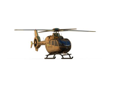 Helikopter beyaz arka planda izole edildi. 3d görüntüleme - illüstrasyon