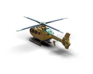 Helikopter beyaz arka planda izole edildi. 3d görüntüleme - illüstrasyon