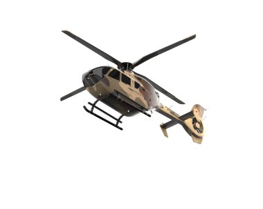 Helikopter beyaz arka planda izole edildi. 3d görüntüleme - illüstrasyon