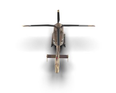 Helikopter beyaz arka planda izole edildi. 3d görüntüleme - illüstrasyon
