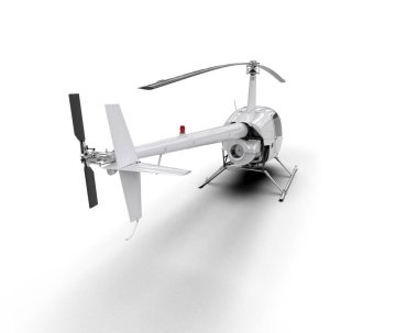 Helikopter beyaz arka planda izole edildi. 3d görüntüleme - illüstrasyon