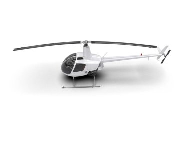 Helikopter beyaz arka planda izole edildi. 3d görüntüleme - illüstrasyon