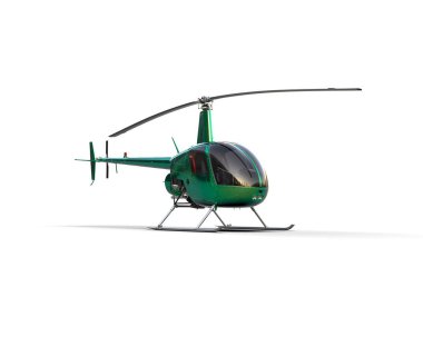 Helikopter beyaz arka planda izole edildi. 3d görüntüleme - illüstrasyon