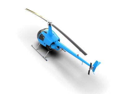 Helikopter beyaz arka planda izole edildi. 3d görüntüleme - illüstrasyon