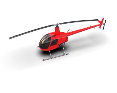 Helikopter beyaz arka planda izole edildi. 3d görüntüleme - illüstrasyon