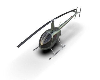 Helikopter beyaz arka planda izole edildi. 3d görüntüleme - illüstrasyon